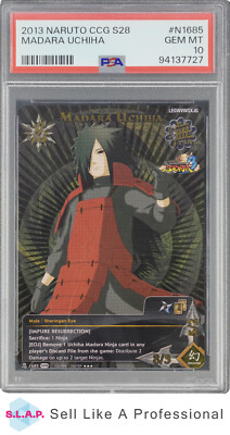 2013 NARUTO CCG SERIES 28: ULTIMATE NINJA STORM 3 N1685 MADARA UCHIHA PSA 10