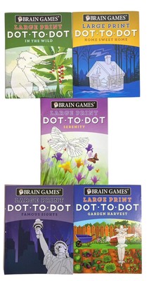 Brain Games Large Print Dot to Dot 5 Activity Books 2018 24 Puzzles Each