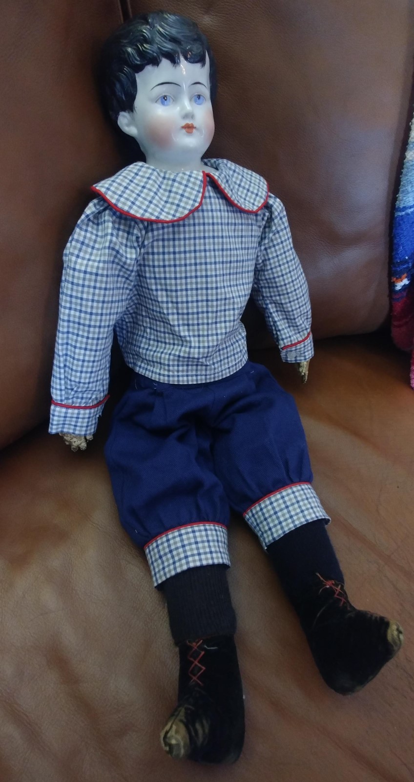 Antique Vintage China Head Boy Doll 21