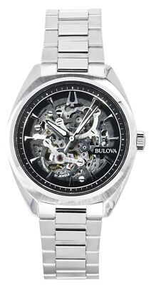 Bulova Classic Surveyor Silver Skeleton Dial Automatic Analog 96A293 Mens Watch