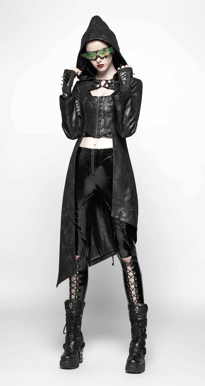 SCARLET DARKNESS Damen Gothic Steampunk Jacke Lange Viktorianische