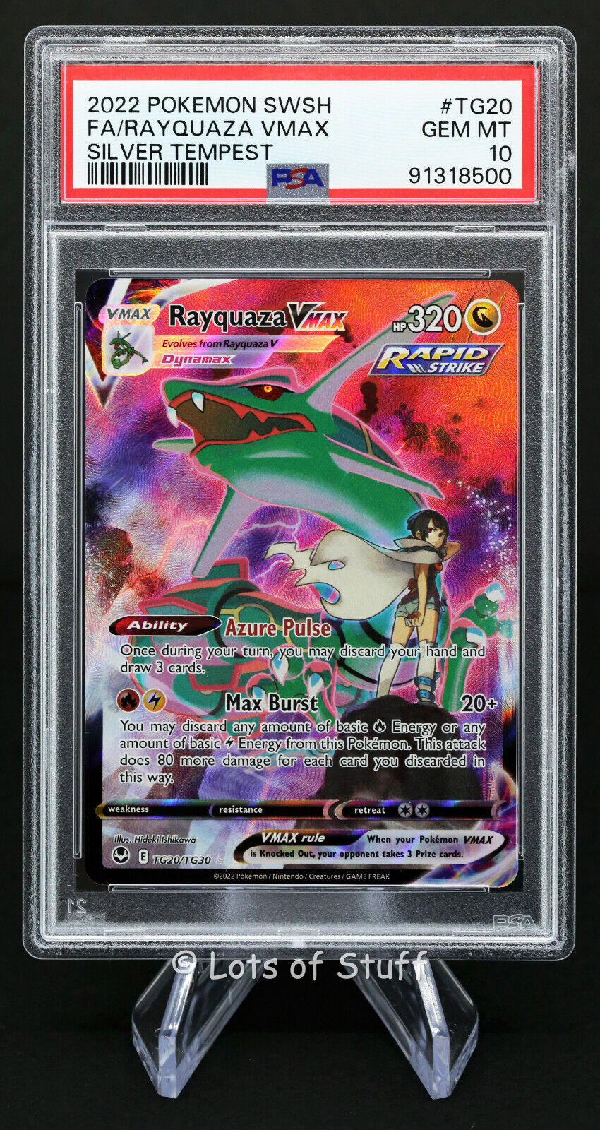 PSA 10 GEM MINT Rayquaza VMAX TG Holo Rare Silver Tempest PSA 10 GEM MINT Rayquaza VMAX TG Holo Rare Silver Tempest