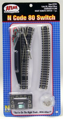 Atlas N Code 80 Remote Standard Switch Right  ATL2701