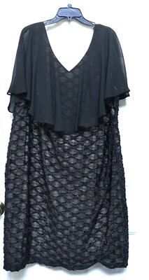 Connected Apparel Women's Dress Evening Black & Nude Knee leg Size Plus 24W  $80