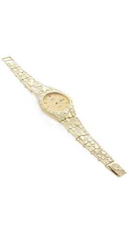Pre-owned Geneve 10k Gold Nugget Watch