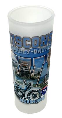 Harley-Davidson Custom Wisconsin Harley-Davidson Frosted Tall Shot Glass- 2.5oz.