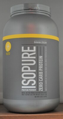 Isopure Banana Cream Zero Carb Protein Powder 3 lb (1.36 kg) 44 Servings