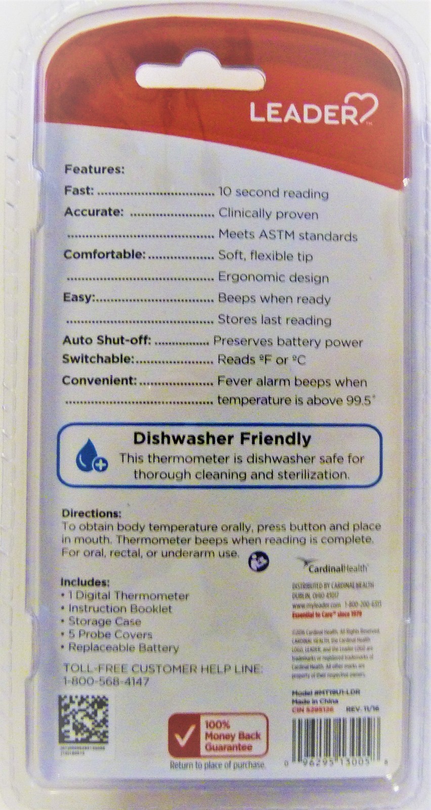 Leader Flexible Tip Digital Thermometer 10 Second Readings Dishwasher Safe