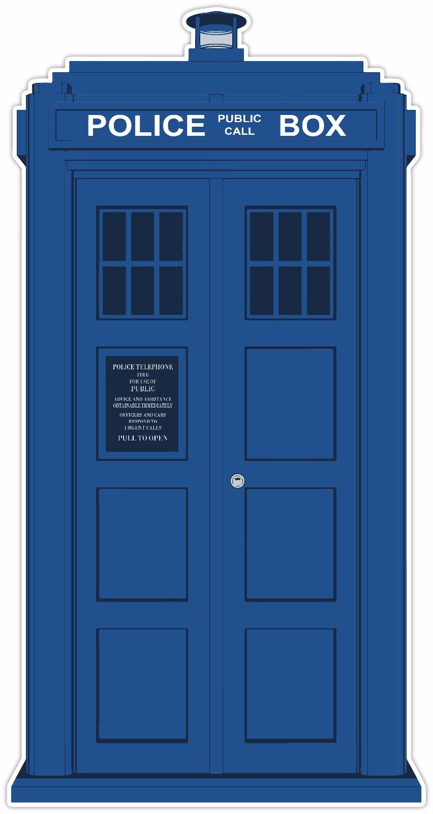 TARDIS Dr Who Phone Booth 6"x3" vinyl decal