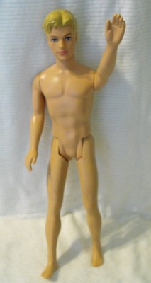 Mattel Barbie Ken Doll  Molded Blonde Hair Body 1966 & Head 2007 Blue Eyes 12