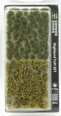 Gamers Grass GGSET-HL Highland Tuft Set (Wild Tufts) Yellow Flowers & Grass Mix