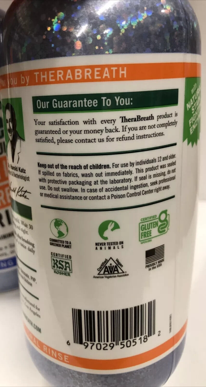 2 Pack TheraBreath WHITENING Fresh Breath 16oz Oral Rinse DAZZLING MINT 09/26