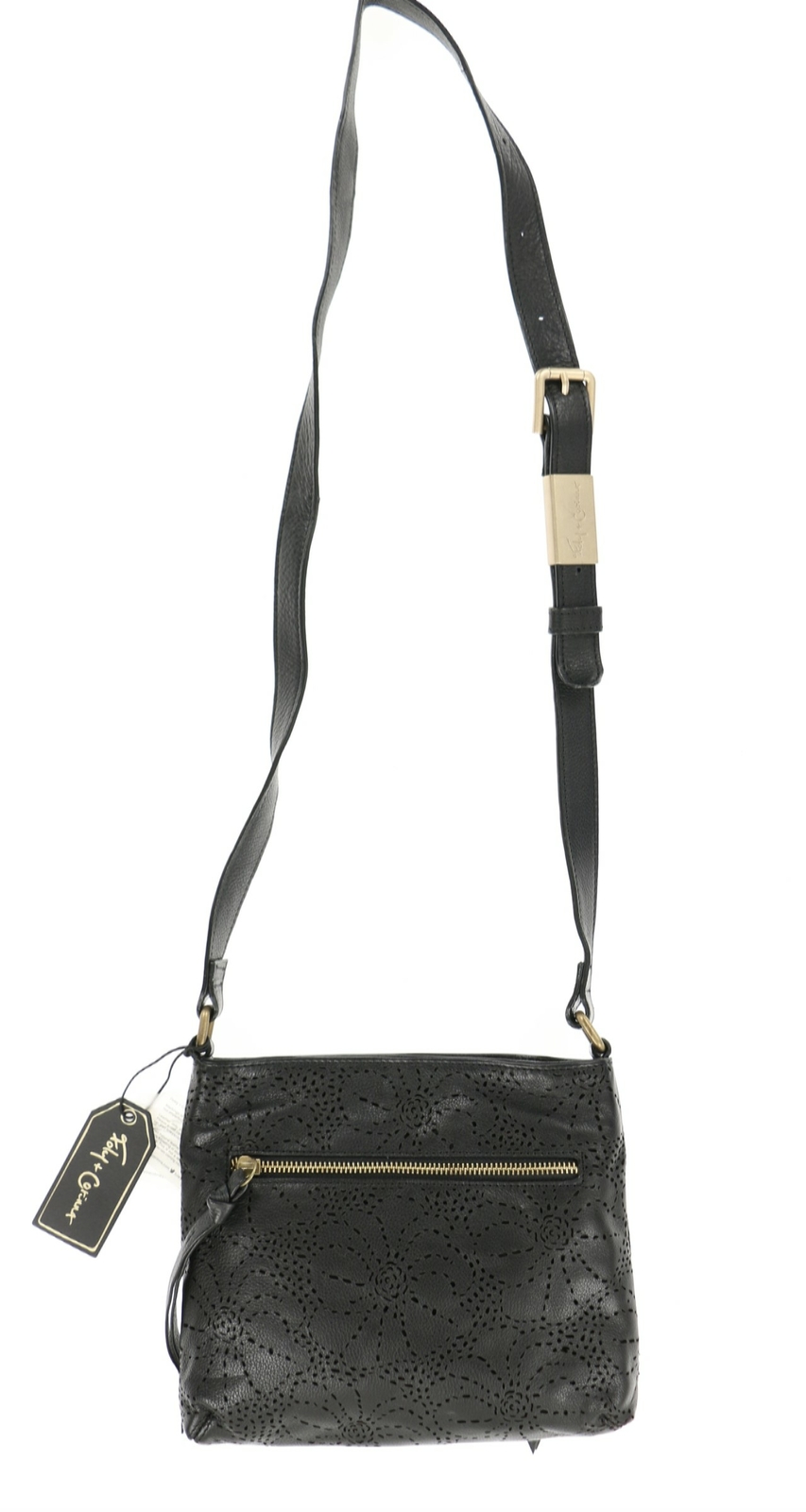 Foley & Corinna 243390 Womens Structured Bar Crossbody Bag Black Size 9x8x2