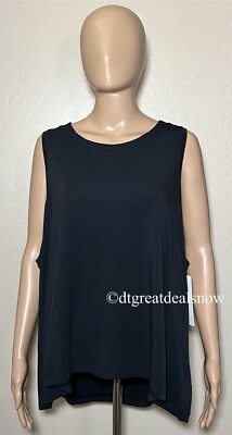 Athleta With Ease Muscle Tank Top Black Camisole Size 3X Sleeveless Breathable