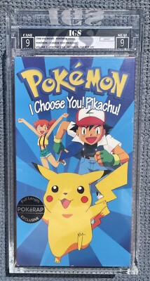 Pokémon I Choose You Pikachu VHS Factory Sealed IGS Graded Box & Seal Mint 9