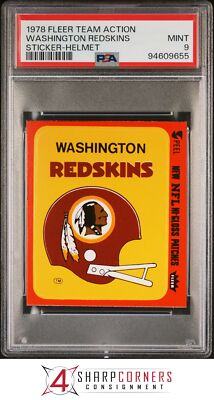 1978 FLEER TEAM ACTION STICKER REDSKINS HELMET POP 1 PSA 9 F4116707-655