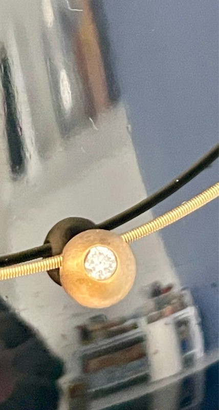 Orig. Niessing Schnur/Halsreif/Kette & Brillantkugel 750er Gelbgold, 41 Cm Lang