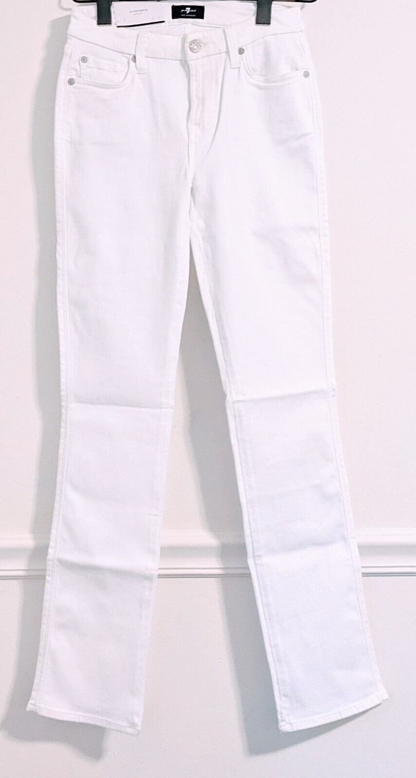 7 For All Mankind Jeans White Womens 26 Kimmie Straight Leg