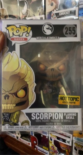Funko Pop Games #255 Mortal Kombat Scorpion Flaming Skull