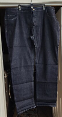 Men's Denim Dark Blue Jeans 48 X 32 Straight Leg Regular Fit Apparel Collection