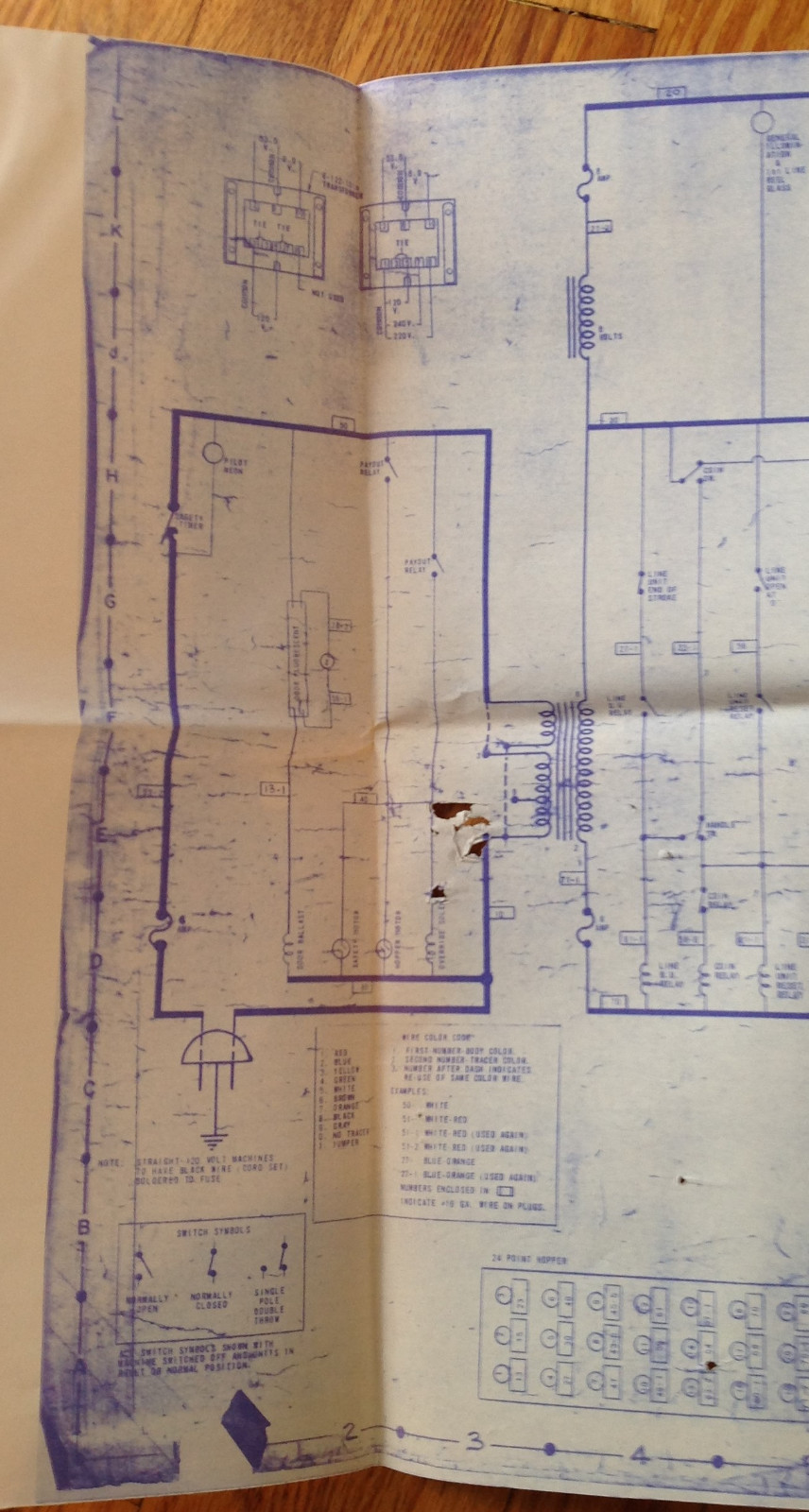 BALLY 831 Electro-Mechanical 3 LINE PAY Fruit Slot Machine SCHEMATICS + WIRING