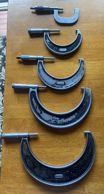 Starrett - 5 Piece - Outside Precision Micrometer Set