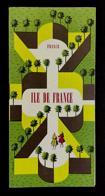 1965 Ile De France Vintage Travel Brochure Tourist Map Farms Rivers Villages