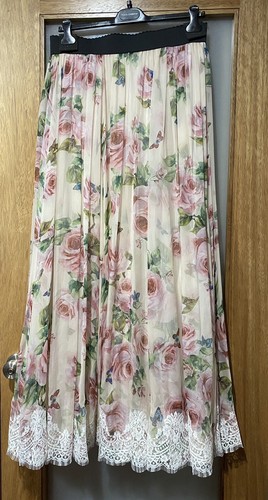 Dolce & Gabbana Embroidered Tulle Floral rose Silk Gauze