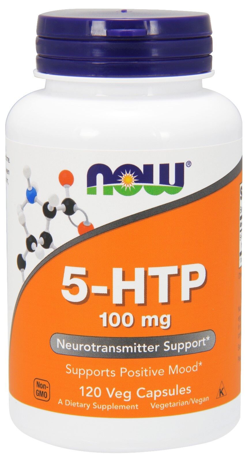NOW Foods 5-HTP, 100 мг, 120 вегетарианских капсул - нейротрансмиттер и поддержка настроения