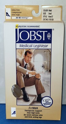 Jobst ForMen Extra firm Compression, Knee Socks, 30-40 mmhg  Khaki Small 115120