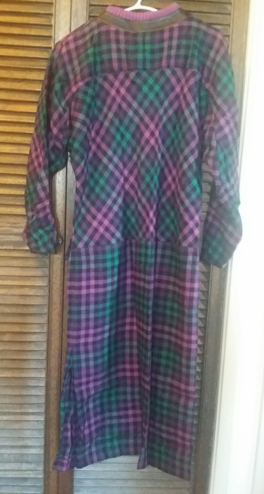 Annalisa Ferro Vintage Green Black Purple Checkers Dress Size 38