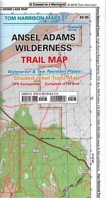 Ansel Adams Wilderness Trail Map: Shaded-Relief Topo Map by Tom Harrison (Englis