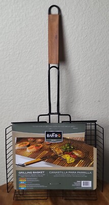  Mr. BBQ  Grilling Basket #02008YS Wood Handle NIB