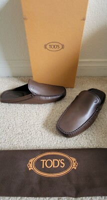 BNIB Auth Tod's Loafer Mule Flats Shoes Slides Slippers Sz: UK 6/US 7  Cocoa 