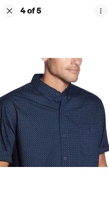 WP Weatherproof Men's Woven Comfort Stretch Short Sleeve Button Down Shirt Large