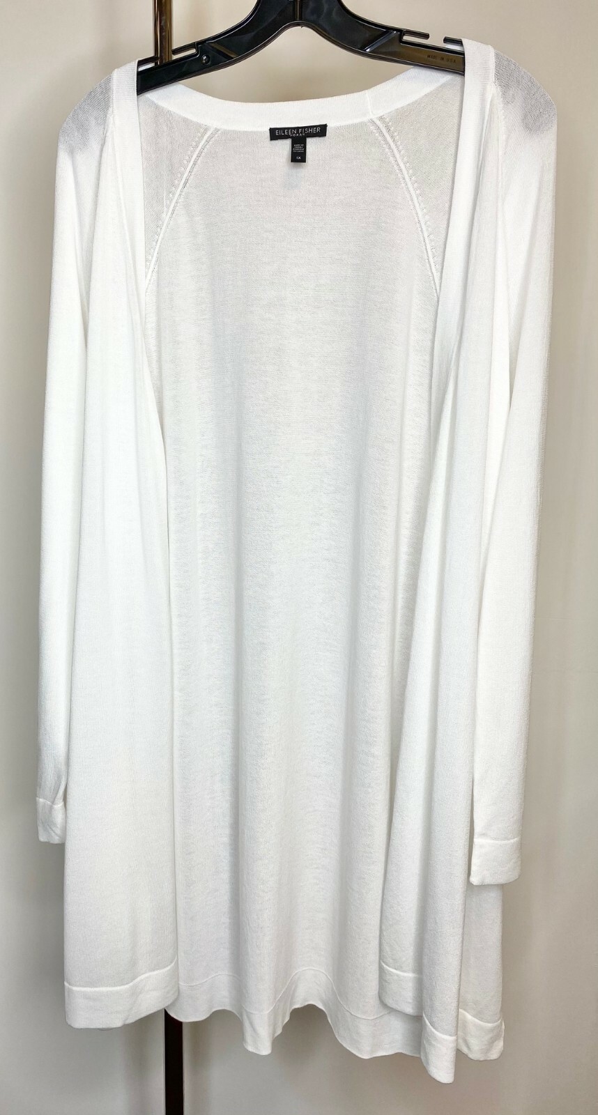 

EILEEN FISHER Белый простой длинный кардиган с открытой передней частью, устойчивый к морщинам,  16W NWD