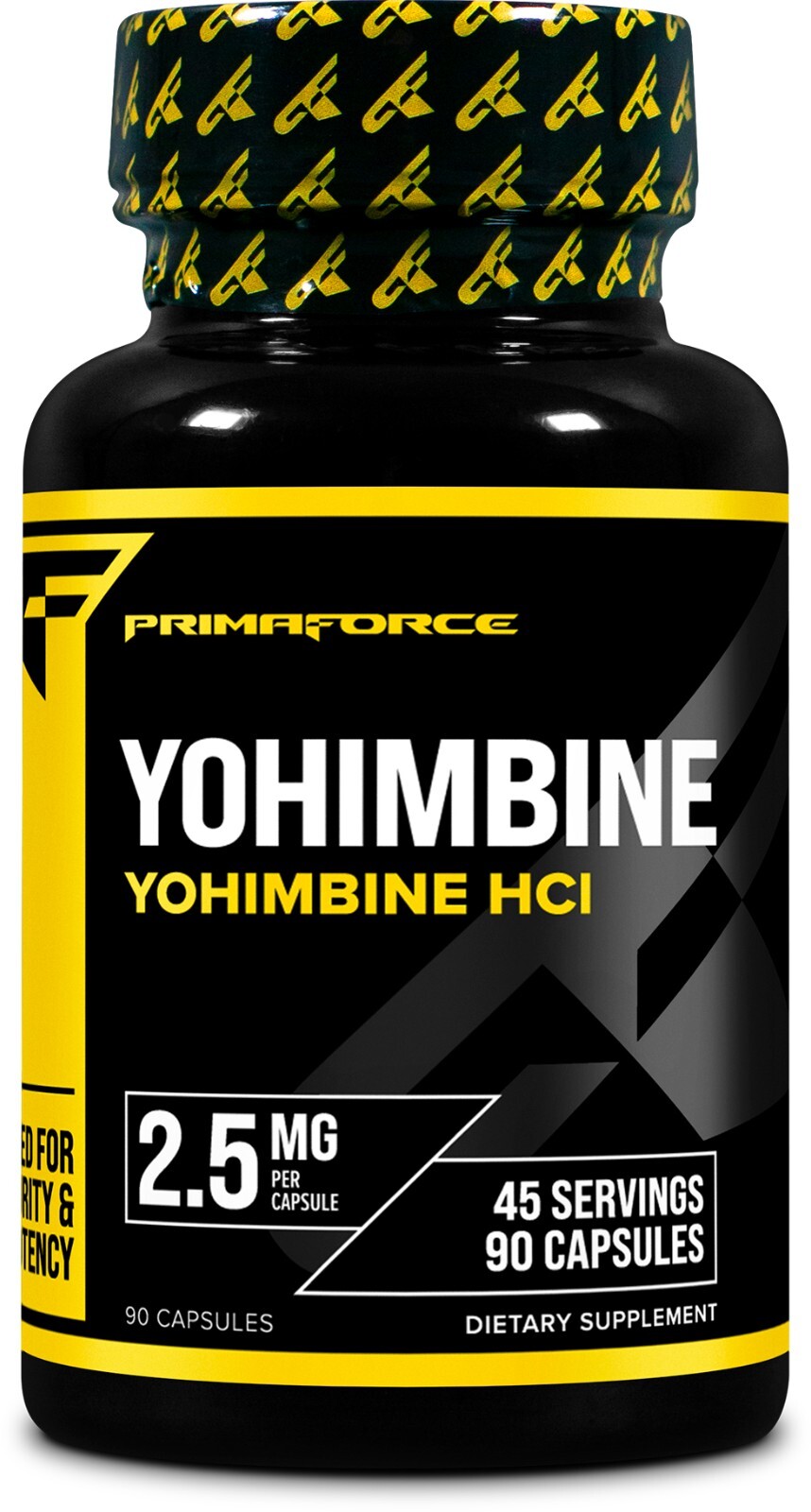 PrimaForce Yohimbine HCl 2,5 мг, 90 капсул - без ГМО, без глютена