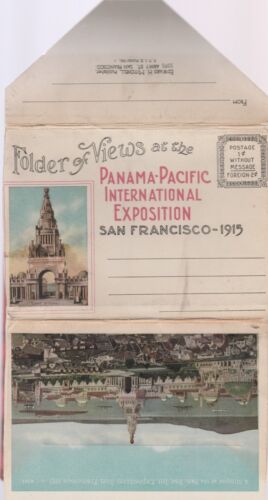 1915 SAN FRANCISCO PANAMA PACIFIC EXPO 2-SIDED STRIP OF 20 POSTCARD-SIZE VIEWS