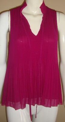 Derek Lam 10 Crosby  Lined Sleeveless Pleated Blouse Top Size 4 NEW Retail $210