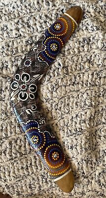 Boomiri Original Wooden Australia Boomerang Hand Painted Aboriginal Handmade
