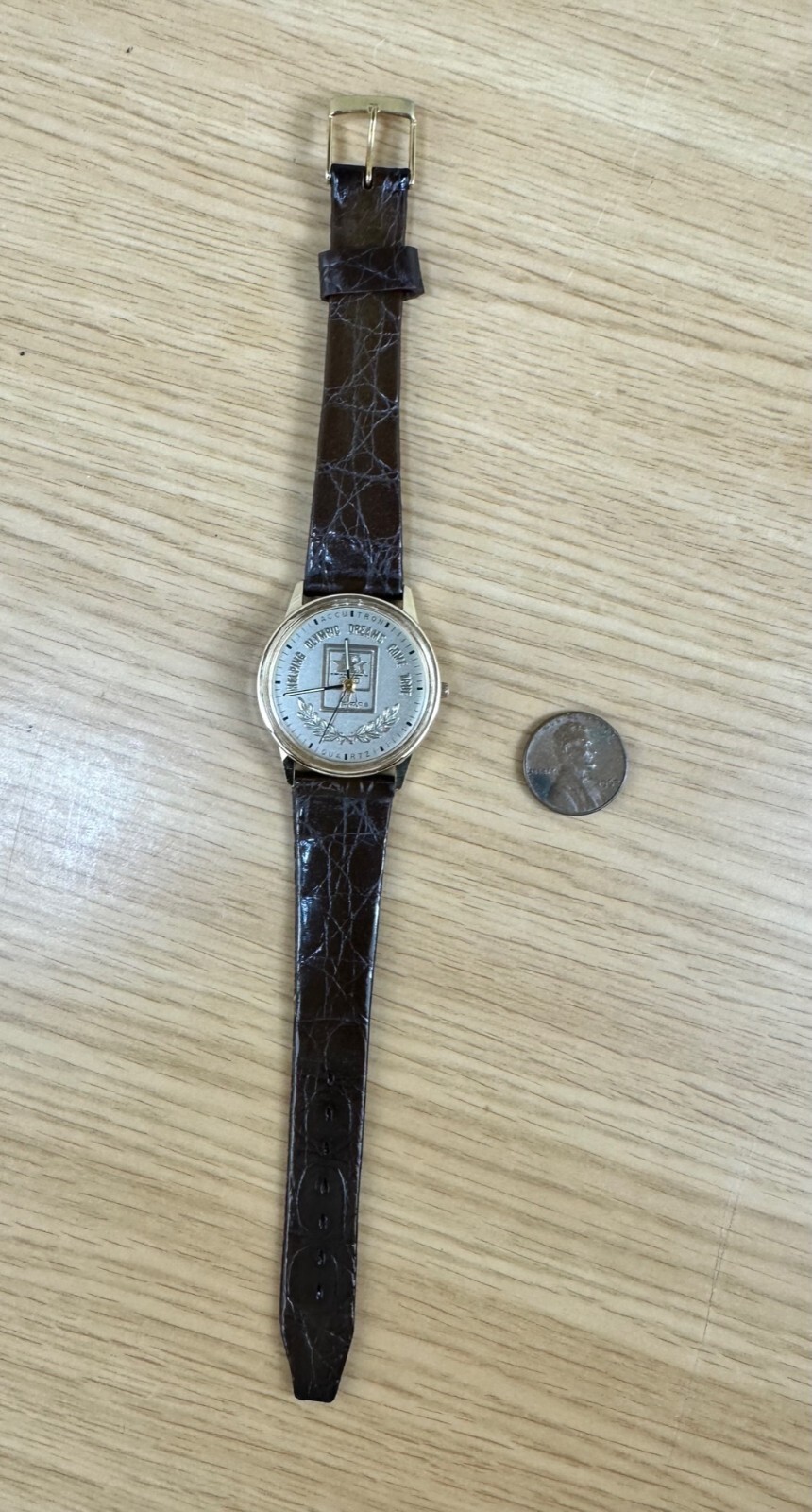 Pre-owned Bulova Rare-1980 Mcdonalds Los Angeles Olympic Committee Watch  Gold Plate -