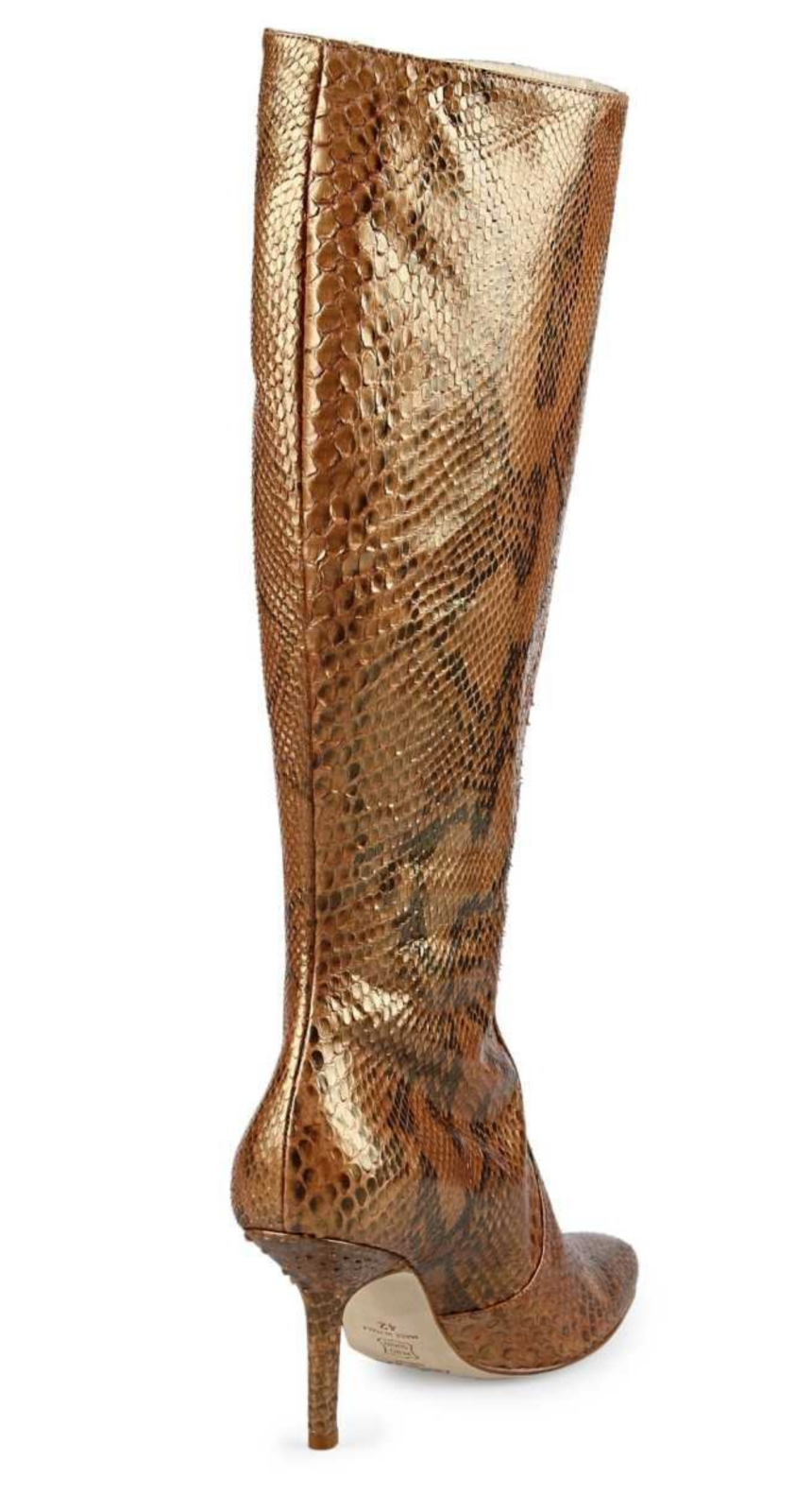 HIGH ANYI MORDI LONDON PYTHON LEATHER GOLD STIEFEL BOOTS SCHUHE SHOES HIGH KNEE 42