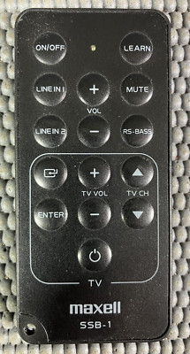 Replacement Remote Control SSB-1 For Maxell MXSB-250 Digital Soundbar TV Speaker