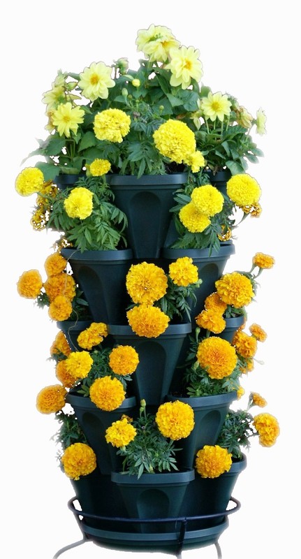 Outdoor Vegetable Planter Stackable Flower Pot 5 Tier Indoor Vertical Garden
