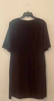 Donna Morgan Women Plus Short Sleeve Shift Dress Sz 20W Black Holiday New Years