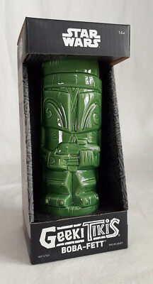 ThinkGeek Star Wars Geeki Tikis Boba Fett Ceramic Collectible Mug Tiki Mug NEW