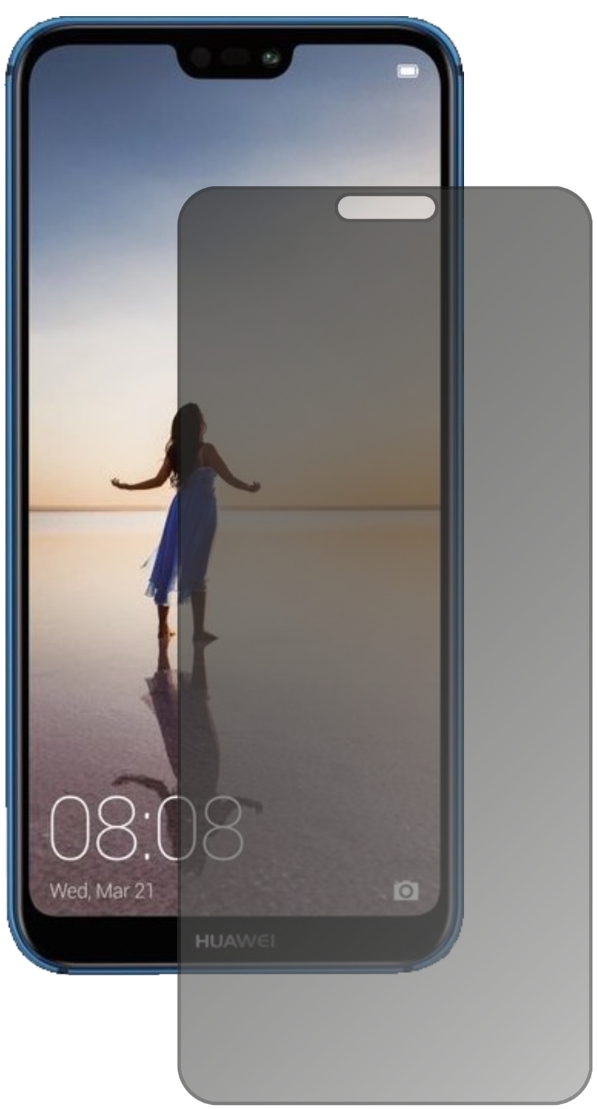 Schutzfolie für Huawei P20 Lite mit Sichtschutz Blickschutz Folie