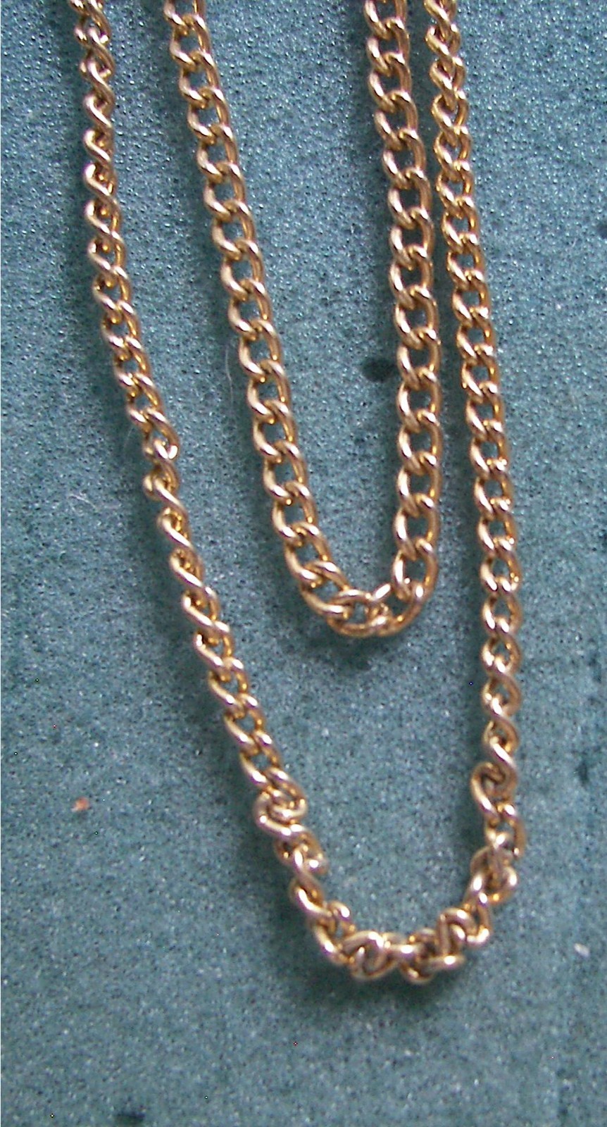 22 Inch Gold Tone Double Chain Necklace - Costume Jewelry - Vtg