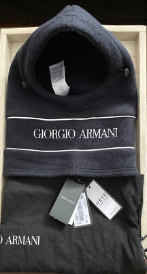 Giorgio Armani NEVE Ski Mask Hat NWT Travel Sack Retail $775 Authentic Rare