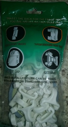 Plastic Electric Fence Insulators - For Wooden Posts Wire/Rope Clip White 25pk.